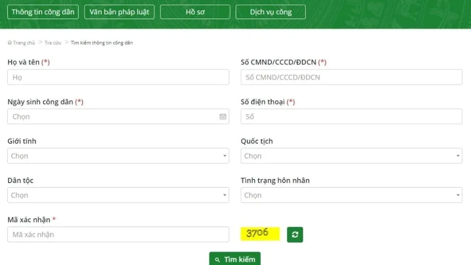 Cách tra số căn cước công dân online
