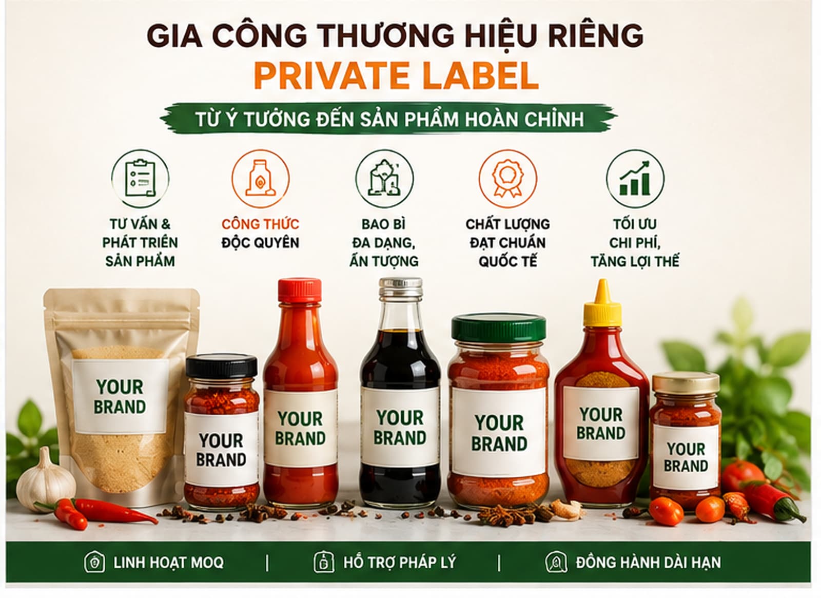 Gia công thương hiệu riêng private label gia vị tại Việt Nam