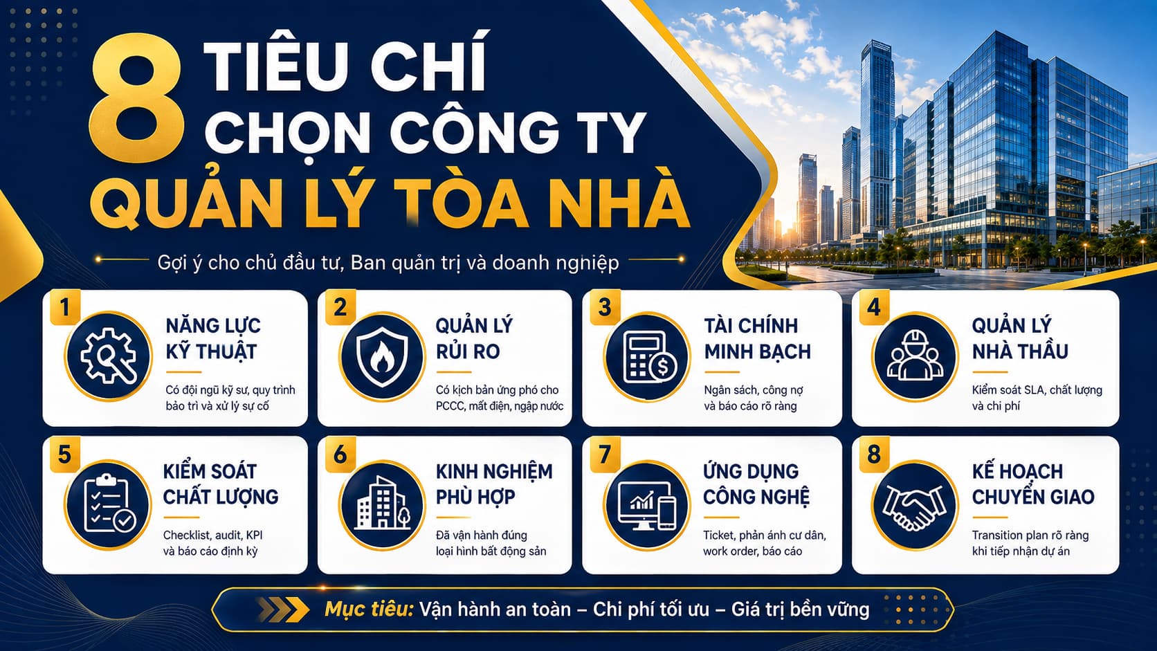 8 tiêu chí chọn công ty quản lý tòa nhà chuyên nghiệp