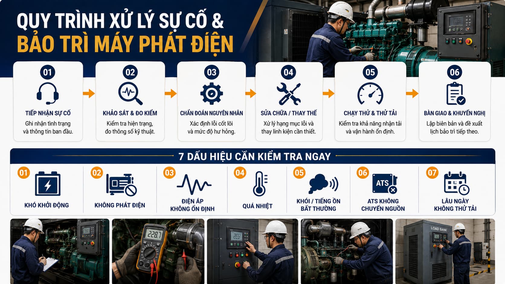 Top 10 dịch vụ sửa chữa máy phát điện chuyên nghiệp uy tín tại Việt Nam 2026