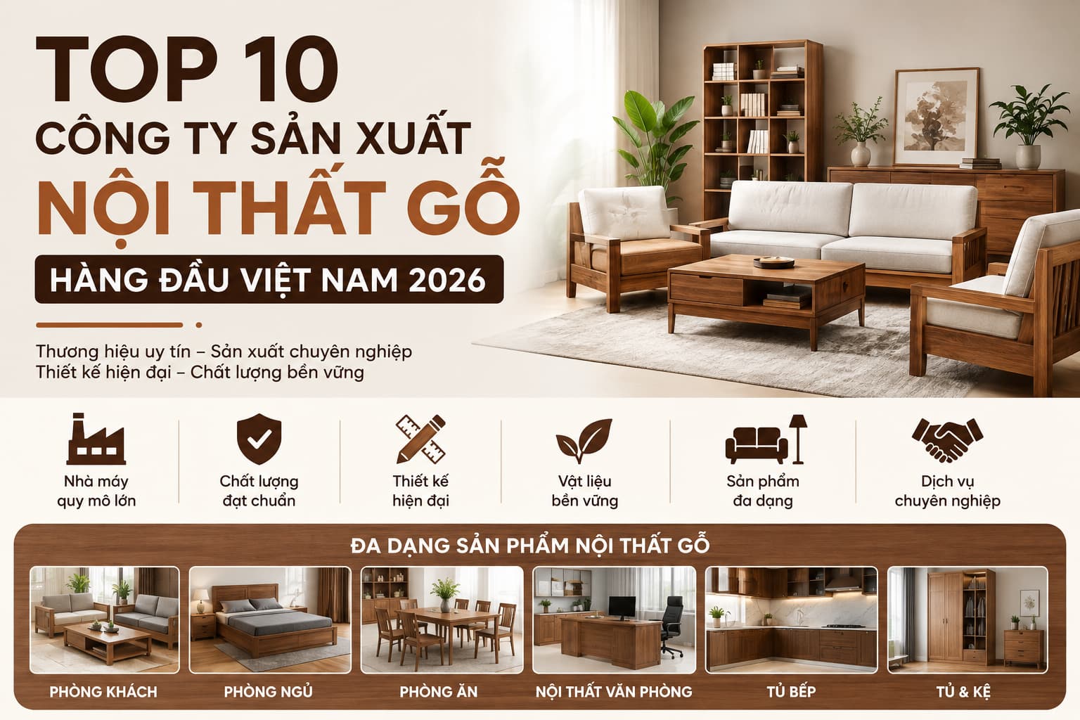 Mô hình thương hiệu và sản xuất nội thất gỗ Việt Nam