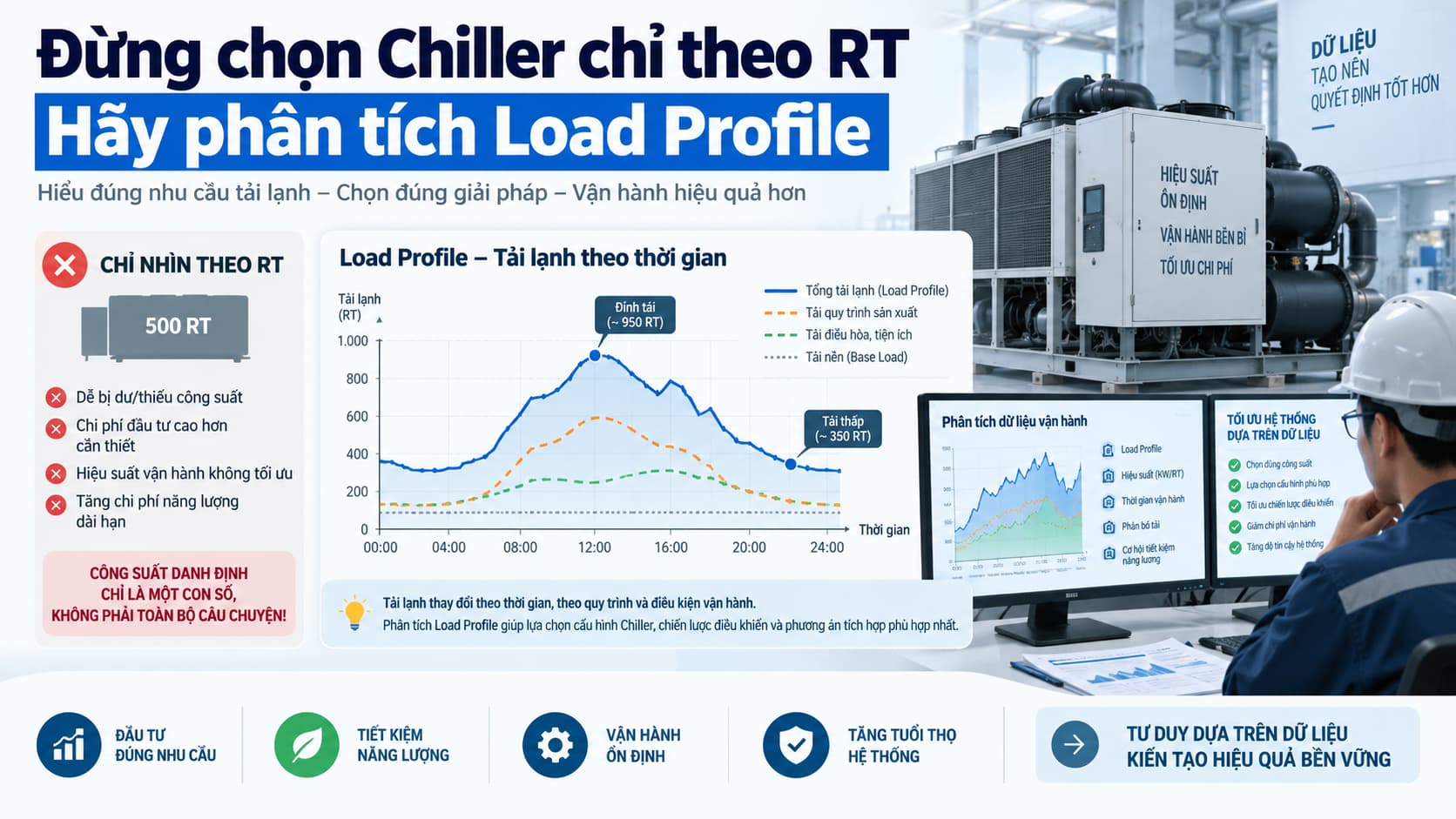 Đừng chọn Chiller chỉ theo RT hãy phân tích Load Profile