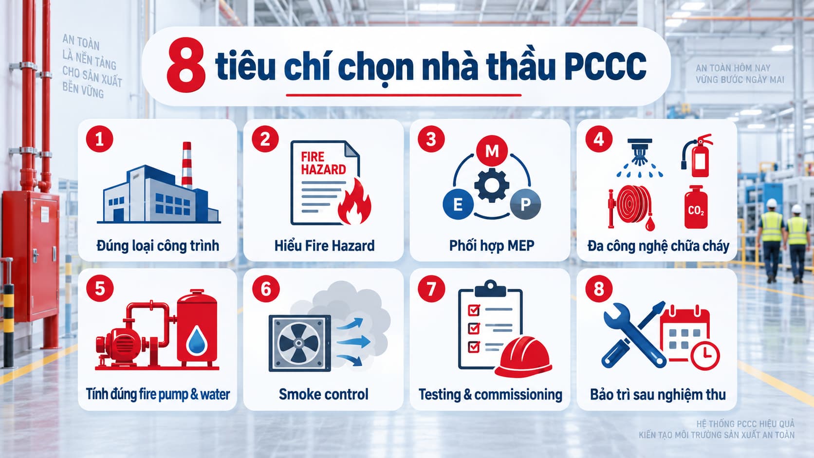 8 tiêu chí chọn nhà thầu PCCC công nghiệp
