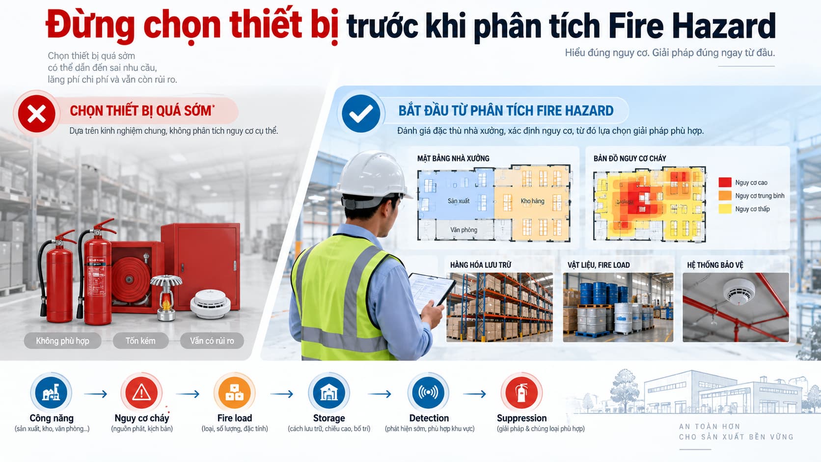 Đừng chọn thiết bị PCCC trước khi phân tích Fire Hazard