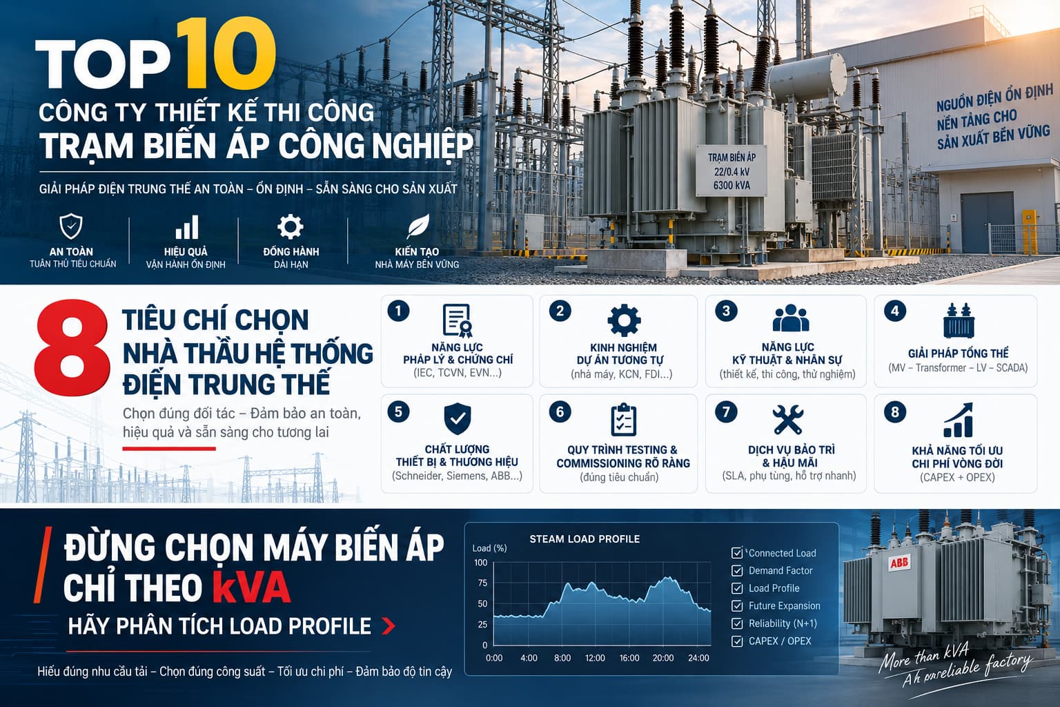 Top 10 công ty thi công trạm biến áp công nghiệp tại Việt Nam 2026