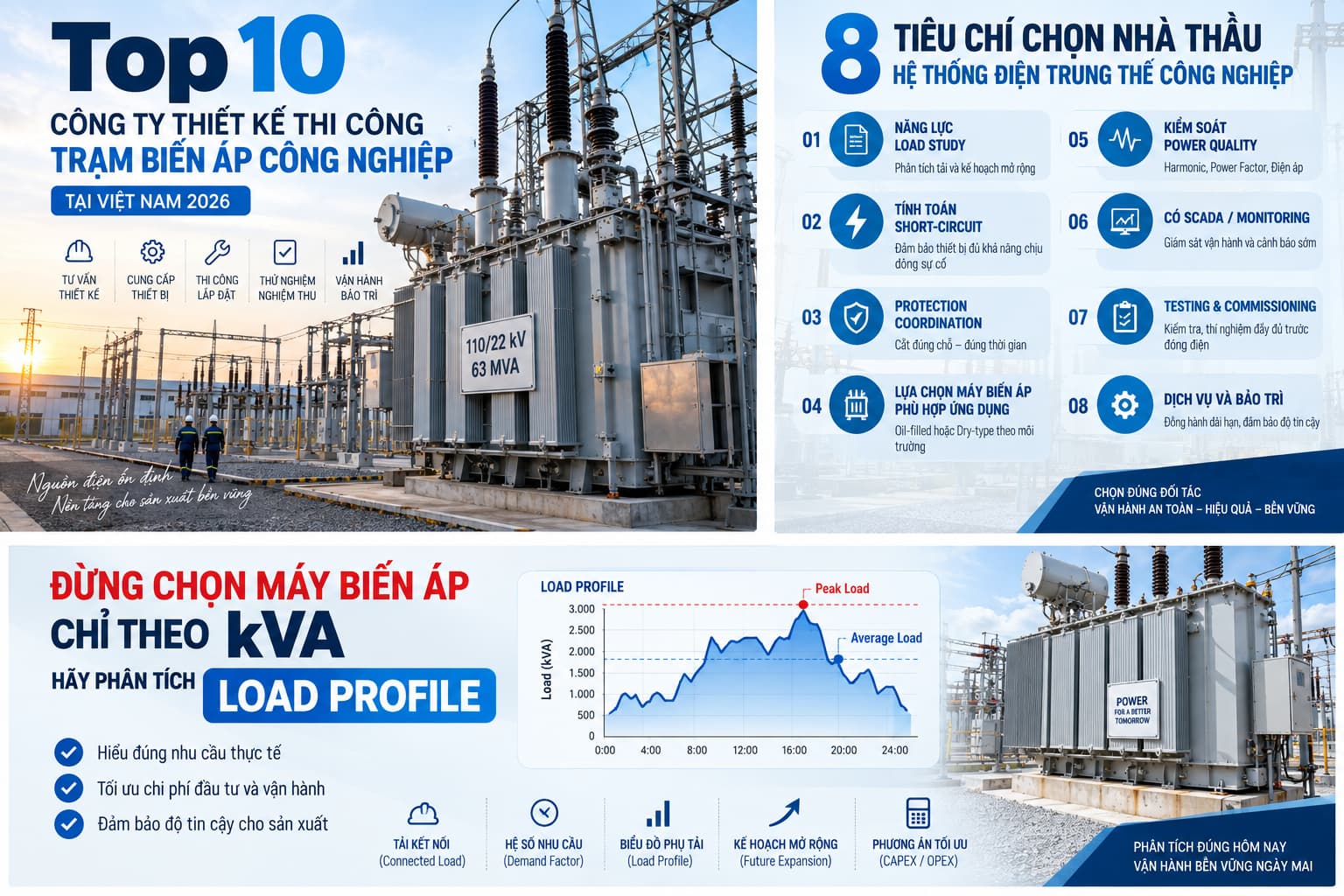 Đừng chọn máy biến áp chỉ theo kVA hãy phân tích Load Profile
