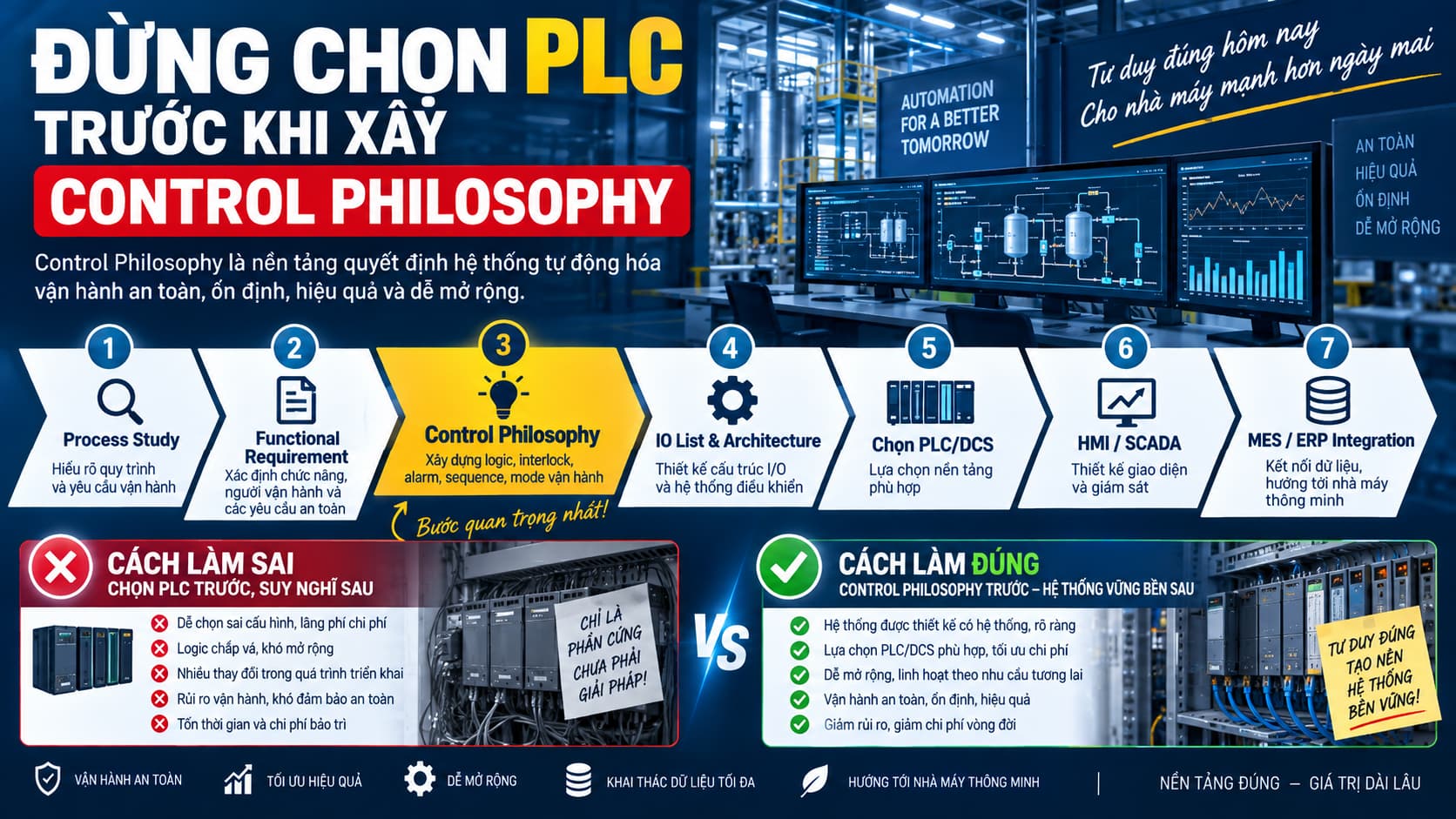 Đừng chọn PLC trước khi xây Control Philosophy