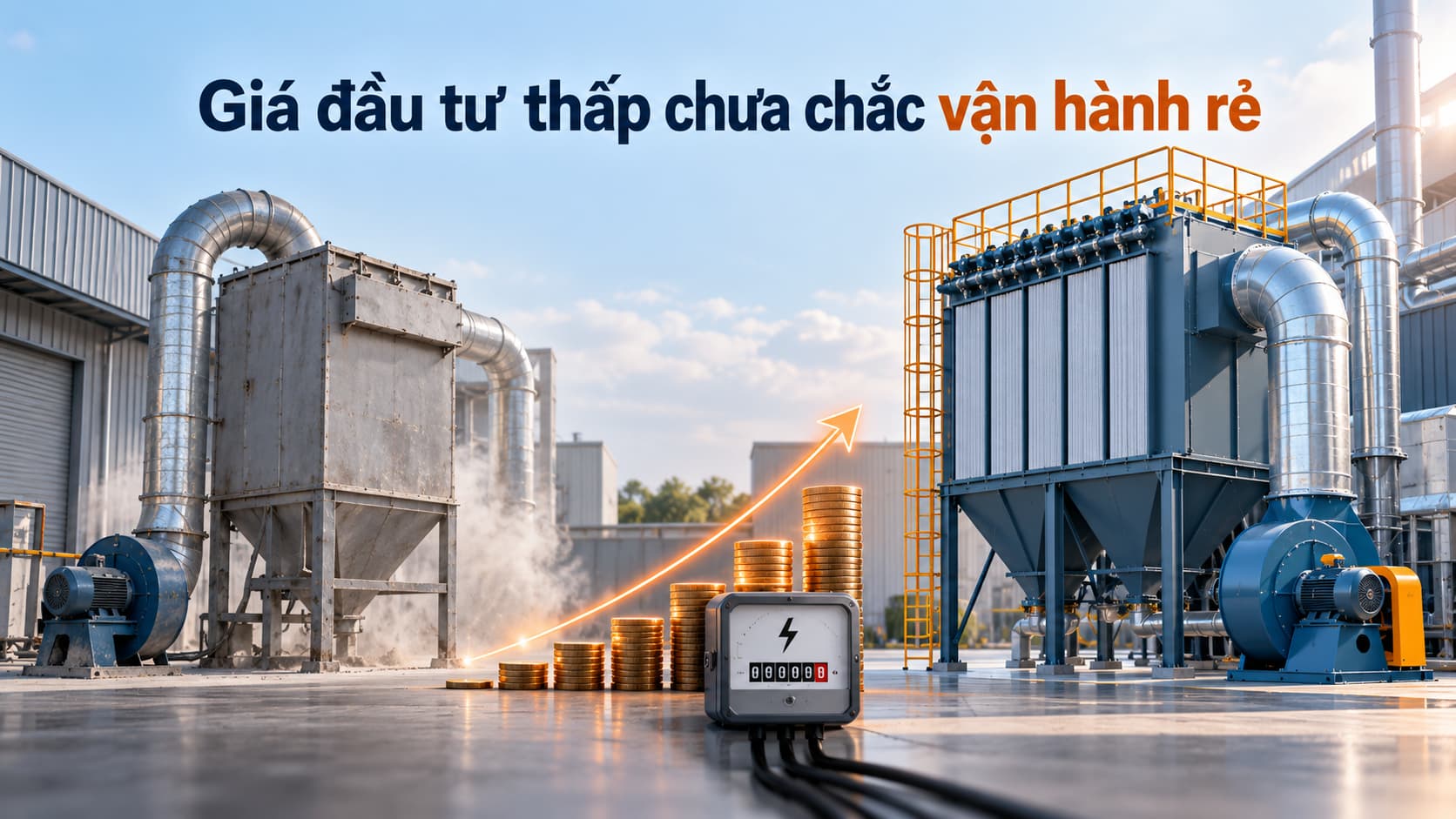 Hệ thống hút bụi công nghiệp thu bụi trực tiếp tại điểm phát sinh trong nhà máy